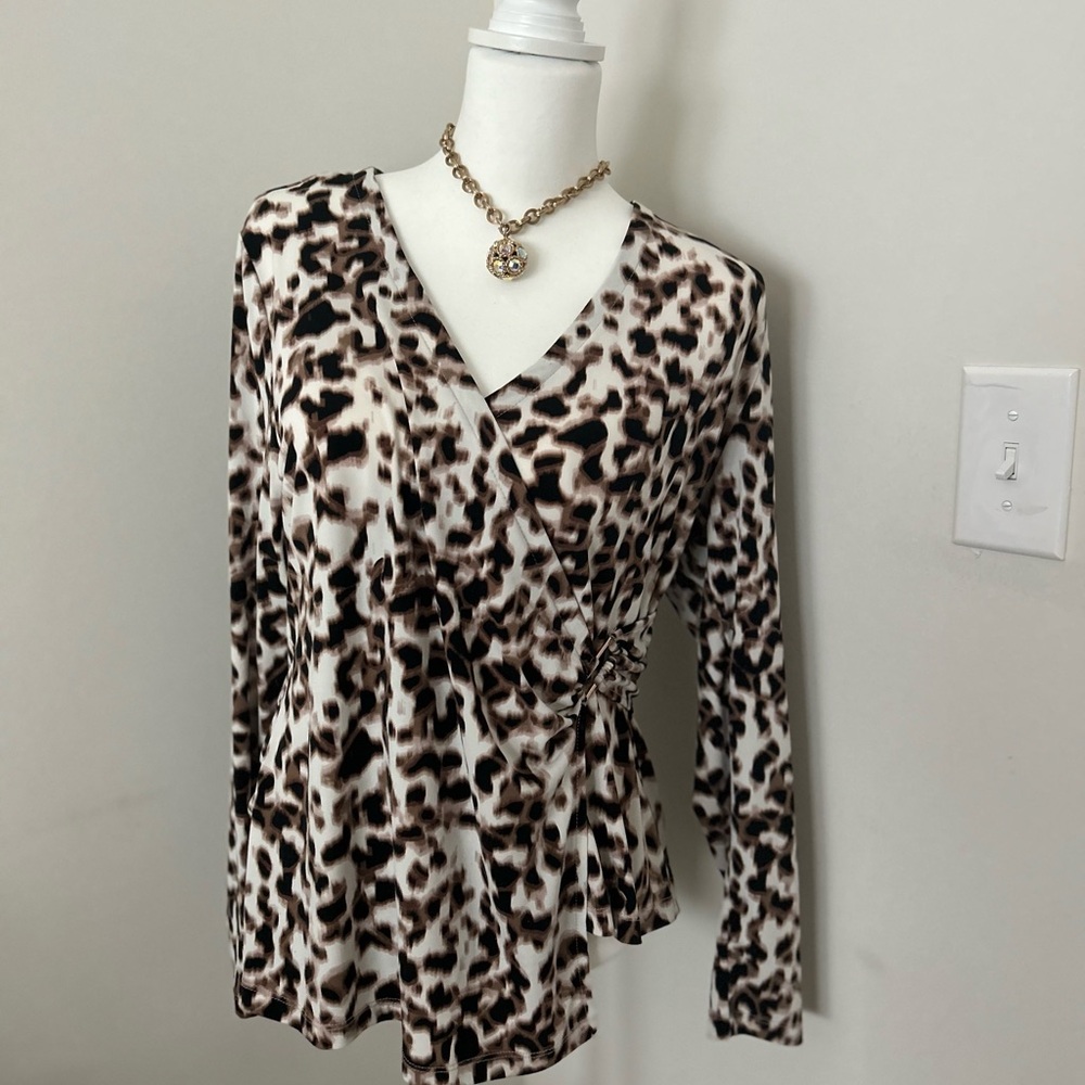 TAHARI XL blouse 🤎🖤🤍